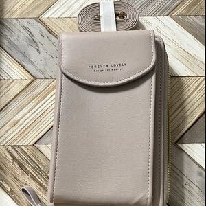 Forever Lovely Taupe Crossbody Phone Wallet